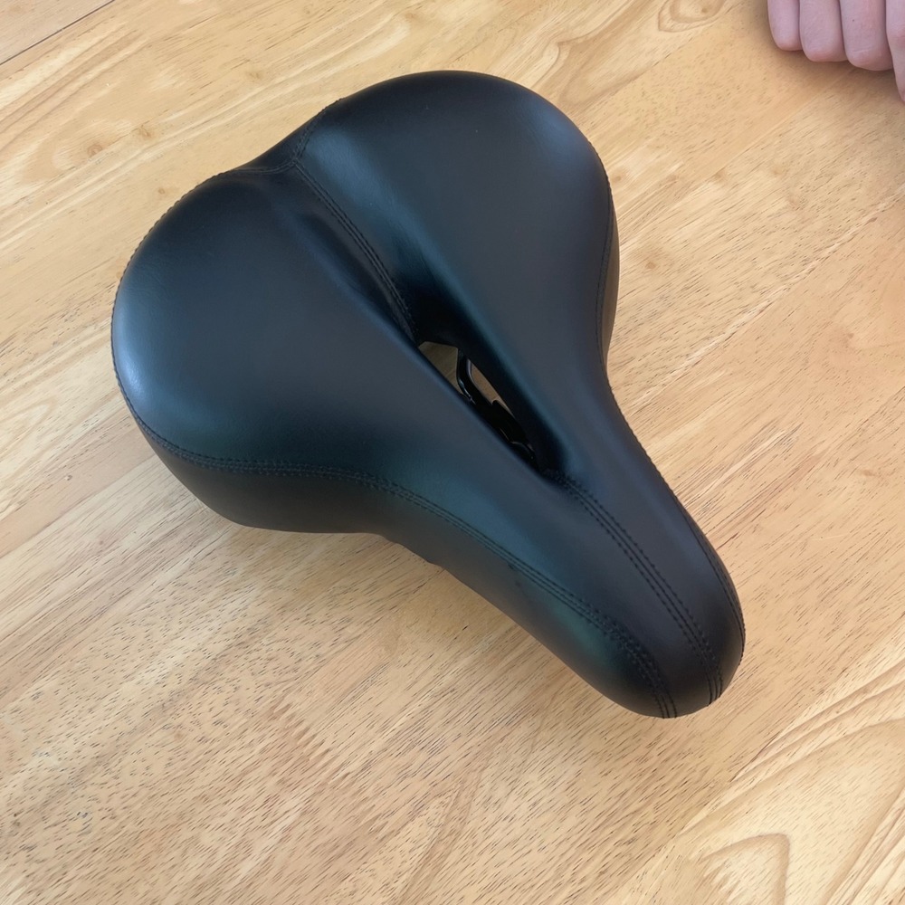 Wide Comfort Bike Saddle Dual Spring Suspension Padded Bicycle Seat Black